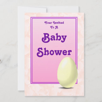 Invitación Rosa Baby Shower - huevo