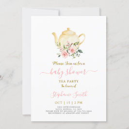 Invitación rosa Baby Shower Par-Tea