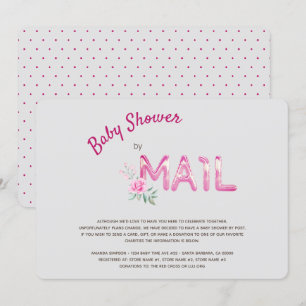 Invitación Rosa Baby Shower por correo para Chicas