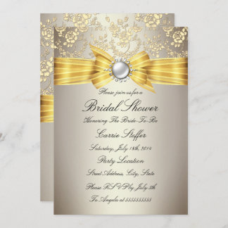 Invitación Rosa beige amarillo ducha de novia