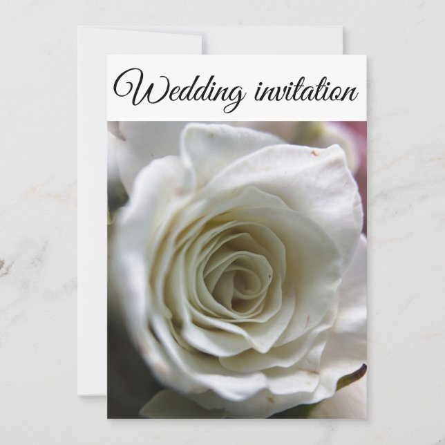 Invitación Rosa blanca. (Anverso)
