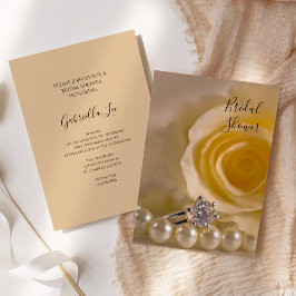 Invitación Rosa Blanca, Perlas y Ducha Bridal Ring