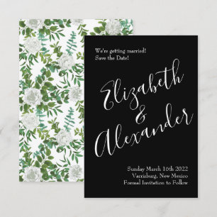 Invitación Rosa blanco negro Boda elegante moderno