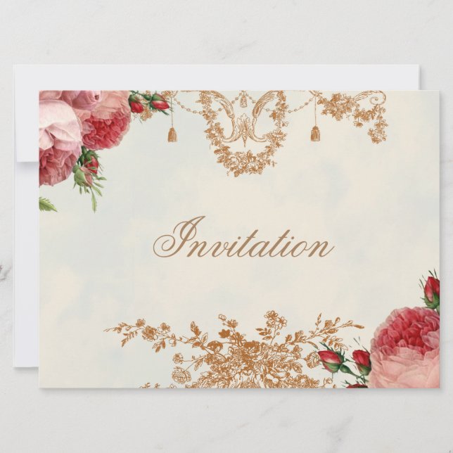 Invitación Rosa Blenheim - Paisaje del cielo de verano (Anverso)