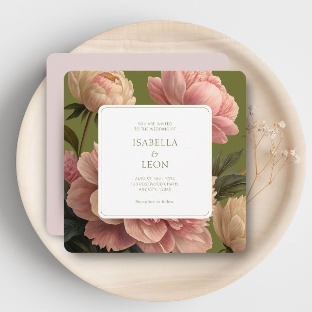 Invitación Rosa | Boda de Oliva Vintage y Rosa (Subido por el creador)