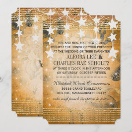 Invitación Rosa Boda de oro Chalkboard Debajo de las estrella