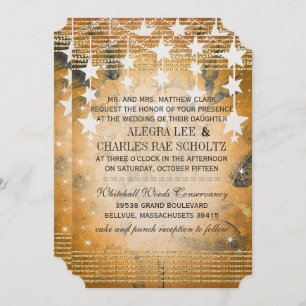 Invitación Rosa Boda de oro Chalkboard Debajo de las estrella