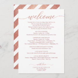 Invitación Rosa Boda de Oro Itinerario - Bienvenida Boda