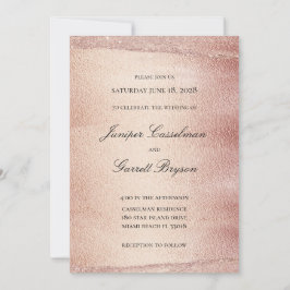 Invitación Rosa Boda de Oro Rhapsody Elegante Oro Sparkling