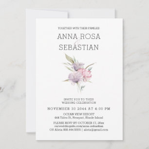 Invitación *~* Rosa Boda elegante AR15 PINK Floral RSVP