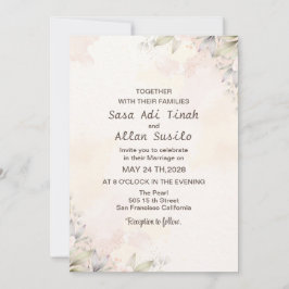 Invitación Rosa Boda Flores