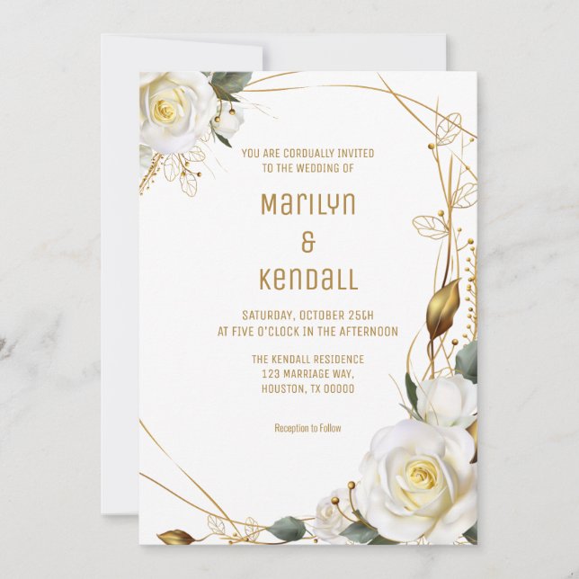 Invitación Rosa Boda Orgánico Floral (Anverso)