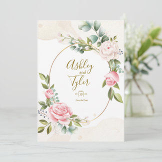Invitación Rosa Boda romántico floral