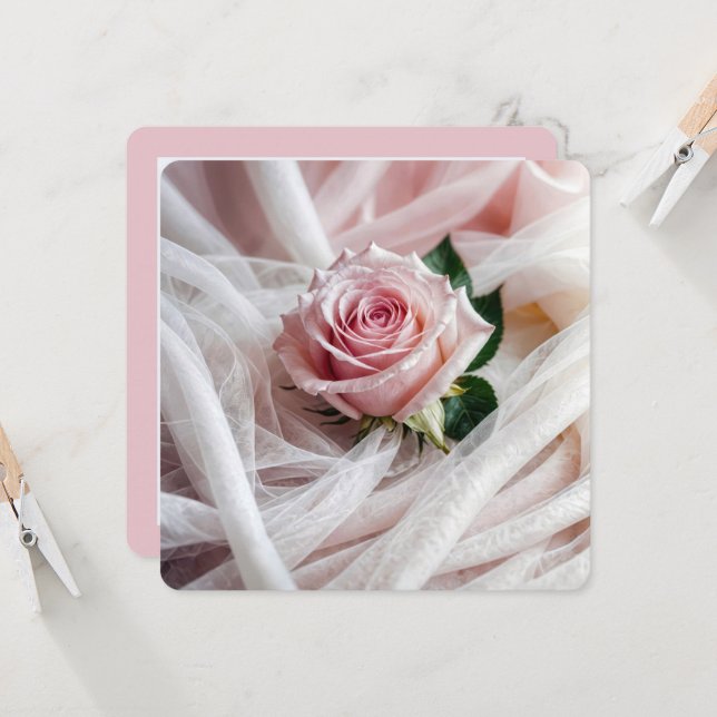 Invitación Rosa Boda rosado Vow Renovación (Anverso/Reverso In Situ)