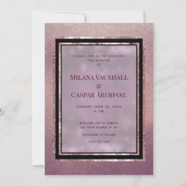 Invitación Rosa Boda y Fiesta de la Galería de Oro