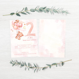 Invitación rosa boho arcoíris acuarela muy dulce 