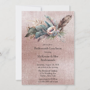 Invitación Rosa Boho Floral Triangle Bridesmaids Lunes