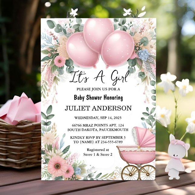 Invitación Rosa Boho Gold Mom Moda Spring Girl Shower (Subido por el creador)
