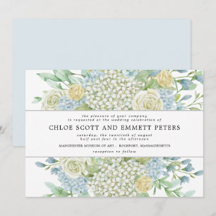 Invitación Rosa Boho moderno Hidrangea Boda floral