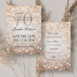 Invitación Rosa Bokeh Gold Bokeh 70th Birthday Save Date Deta<br><div class="desc">Elegante diseño de "fiesta de cumpleaños 70" con Rosa Gold Bokeh y nombre personalizado   texto de detalles. Fácil de usar y fácil de personalizar. ¡No te quedes sin el tuyo!</div>