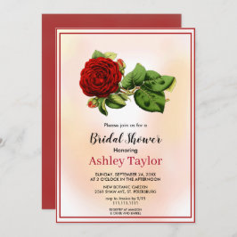 Invitación Rosa Borgoña otoño botánico floral Bridal Shower