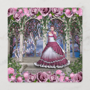 Invitación Rosa Briar Durmiente Belleza Fairytale Ducha Brida
