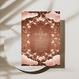 Invitación Rosa caprichoso Boda Ornate Ornate Floral