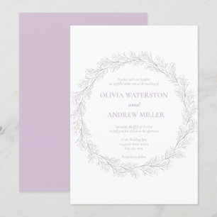 Invitación Rosa caprichoso Mauve Wreath Boda