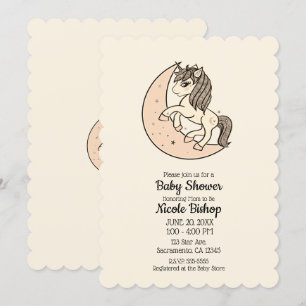 Invitación Rosa Celeste Melocotón Rubor Baby Shower