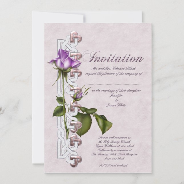 Invitación Rosa celta Boda (Anverso)