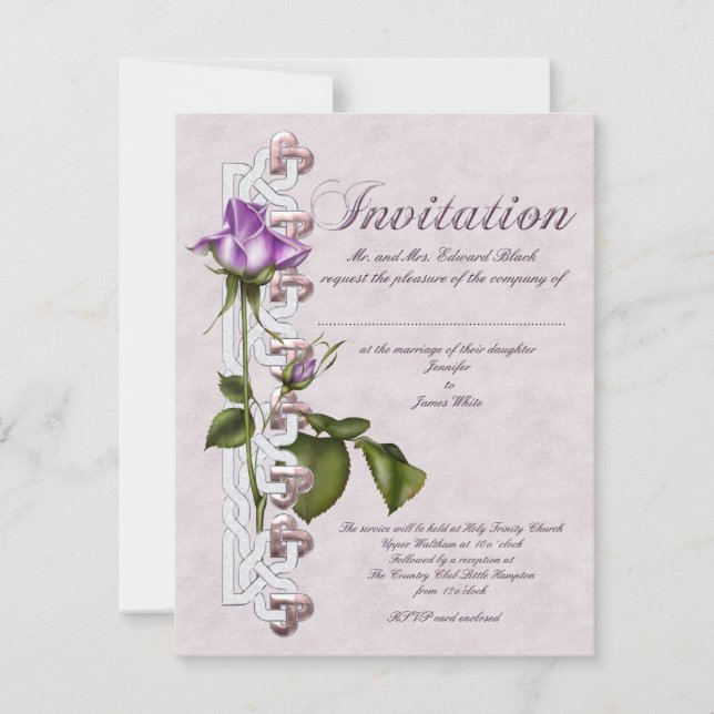 Invitación Rosa celta Boda (Anverso)