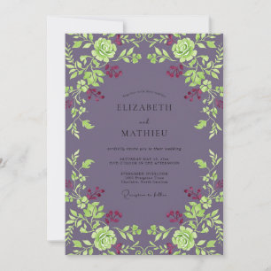 Invitación Rosa Chartreuse de Ciruela Boda