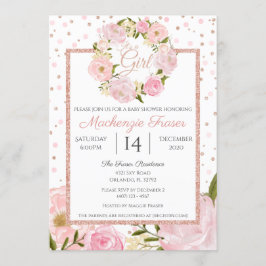 Invitación Rosa Chicas de Peones Rosa Baby Shower