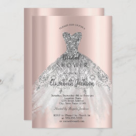 Invitación Rosa Cic Vestido Purpurina De Oro, Invitado De Duc
