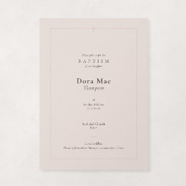 Invitación Rosa Claro Bautizo Cruz Escalonada Religiosa