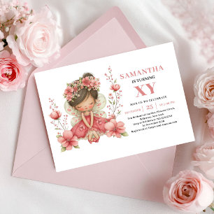 Invitación Rosa Claro para Cumpleaños número 4 de 