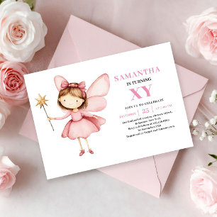 Invitación Rosa Claro para Segundo Cumpleaños de N