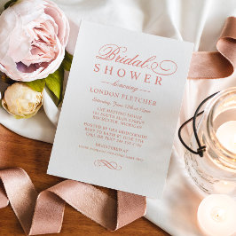 Invitación Rosa clásico elegante Boda de oro ducha de novia