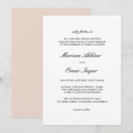 Invitación Rosa Clásico Elegante Oro Boda Musulmana Islámica