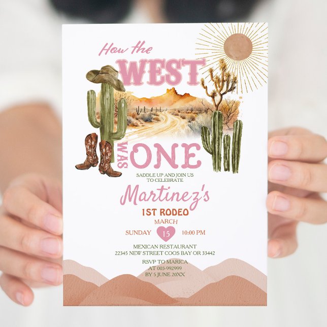 Invitación Rosa Cómo Occidente Era Un Vaquero De La Fiesta De (Subido por el creador)