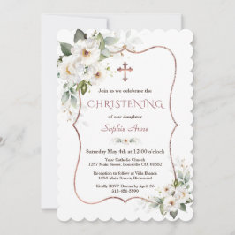 Invitación Rosa con encanto Flores de Crema Blanca de Oro