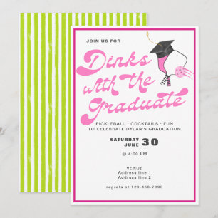 Invitación Rosa con graduación de baloncesto de grado