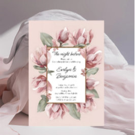 Invitación Rosa con polvo floral Ensayo de Rubor Cena