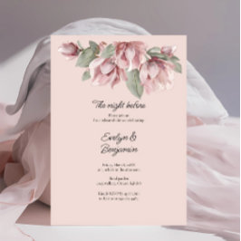 Invitación Rosa con polvo floral Ensayo de Rubor Cena