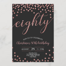 Rosa Confetti de Oro Elegante 80 Años Mujeres