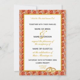 Invitación ROSA CORAL Elegante BODA floral cristiano