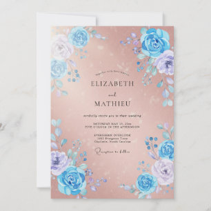 Invitación Rosa de Aciano Cobre Pétalo Boda