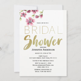 Invitación Rosa de acuarela Ducha de novias