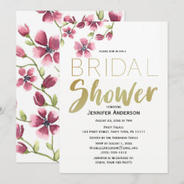 Invitación Rosa de acuarela Ducha de novias