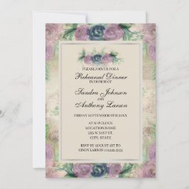 Invitación Rosa de acuarela floral Boda Ensayo de cena